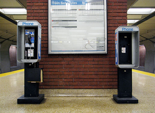 Two BART payphones